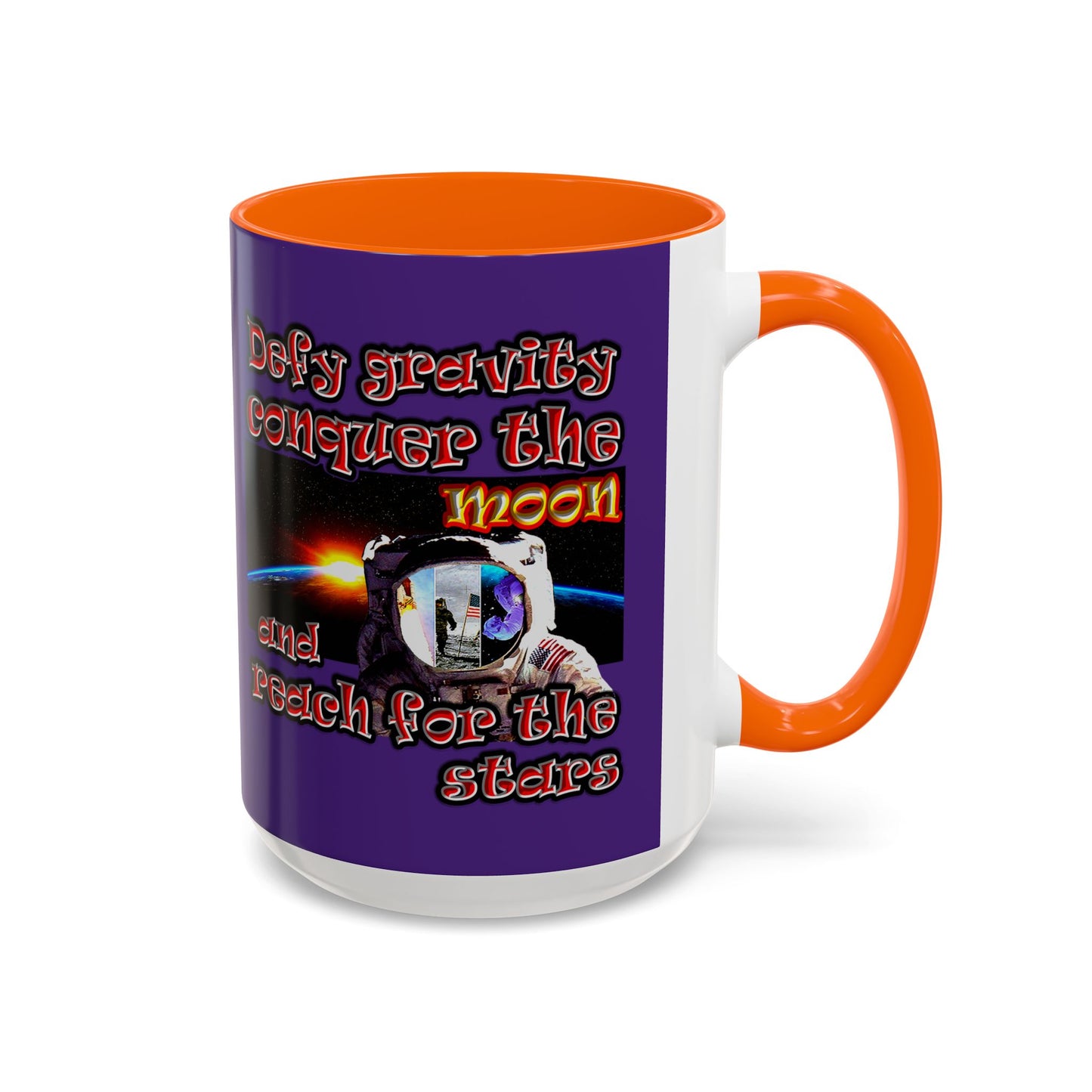 defy conquer reach - Accent Mug (purple)