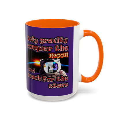 defy conquer reach - Accent Mug (purple)