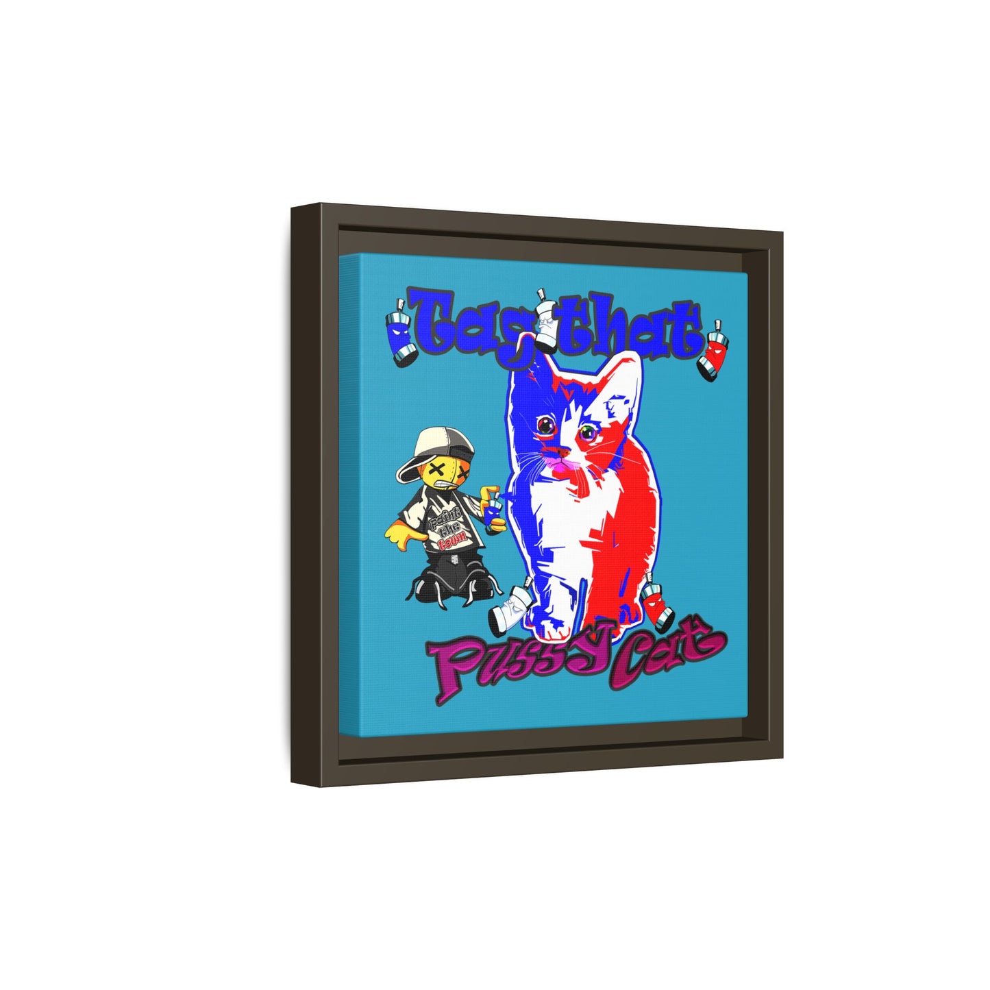 tag that - framed canvas art (turquoise)