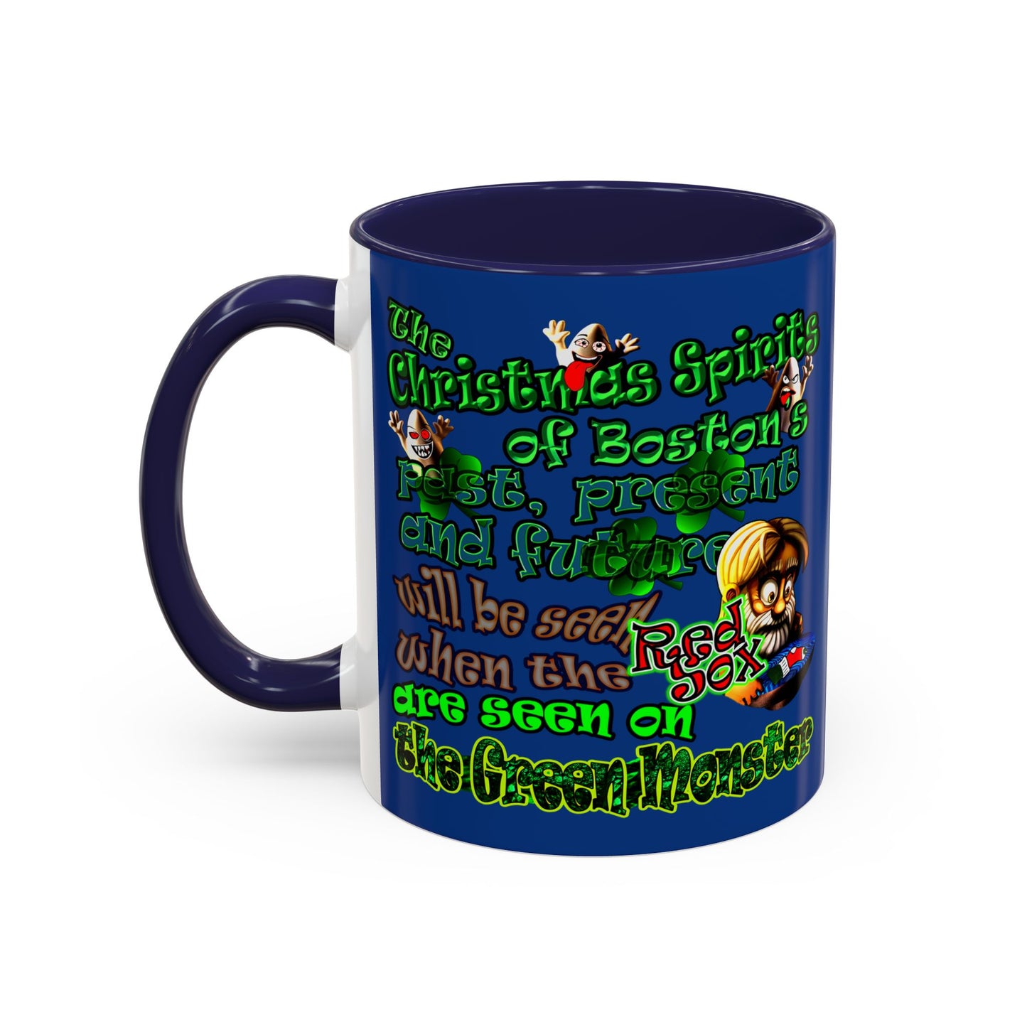 christmas spirits of boston - Accent Mug (dark blue)