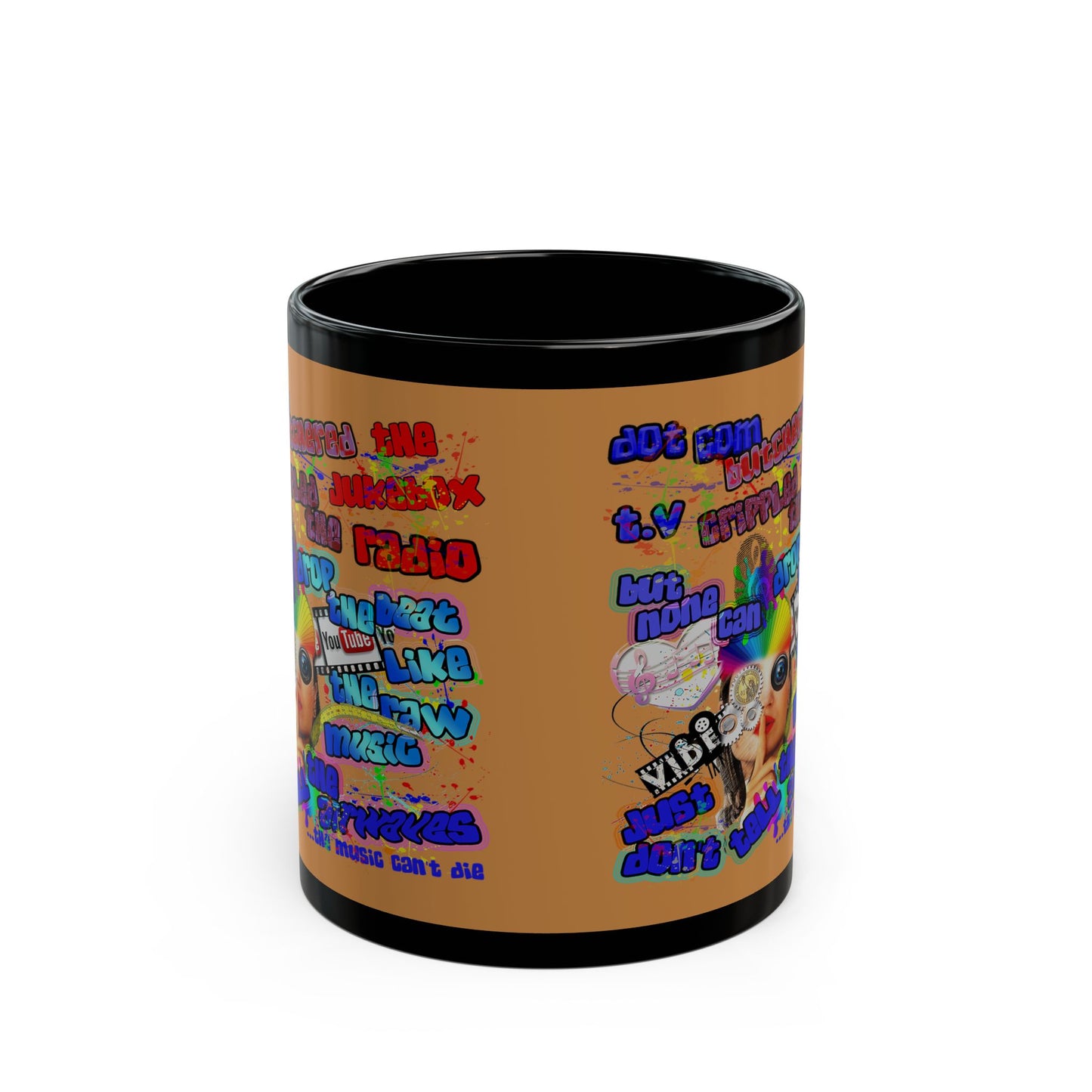 drop the beat - Black Mug (light brown)