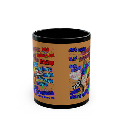 drop the beat - Black Mug (light brown)