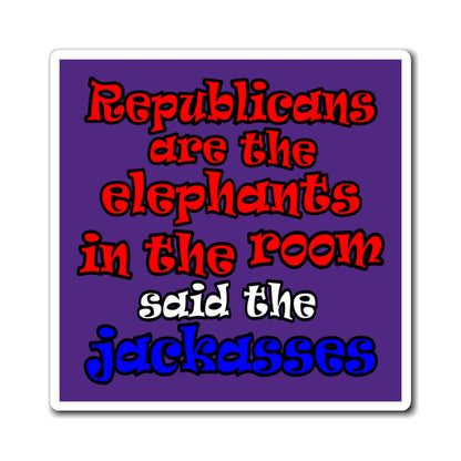 donkeys and elephants - Magnets - (purple)