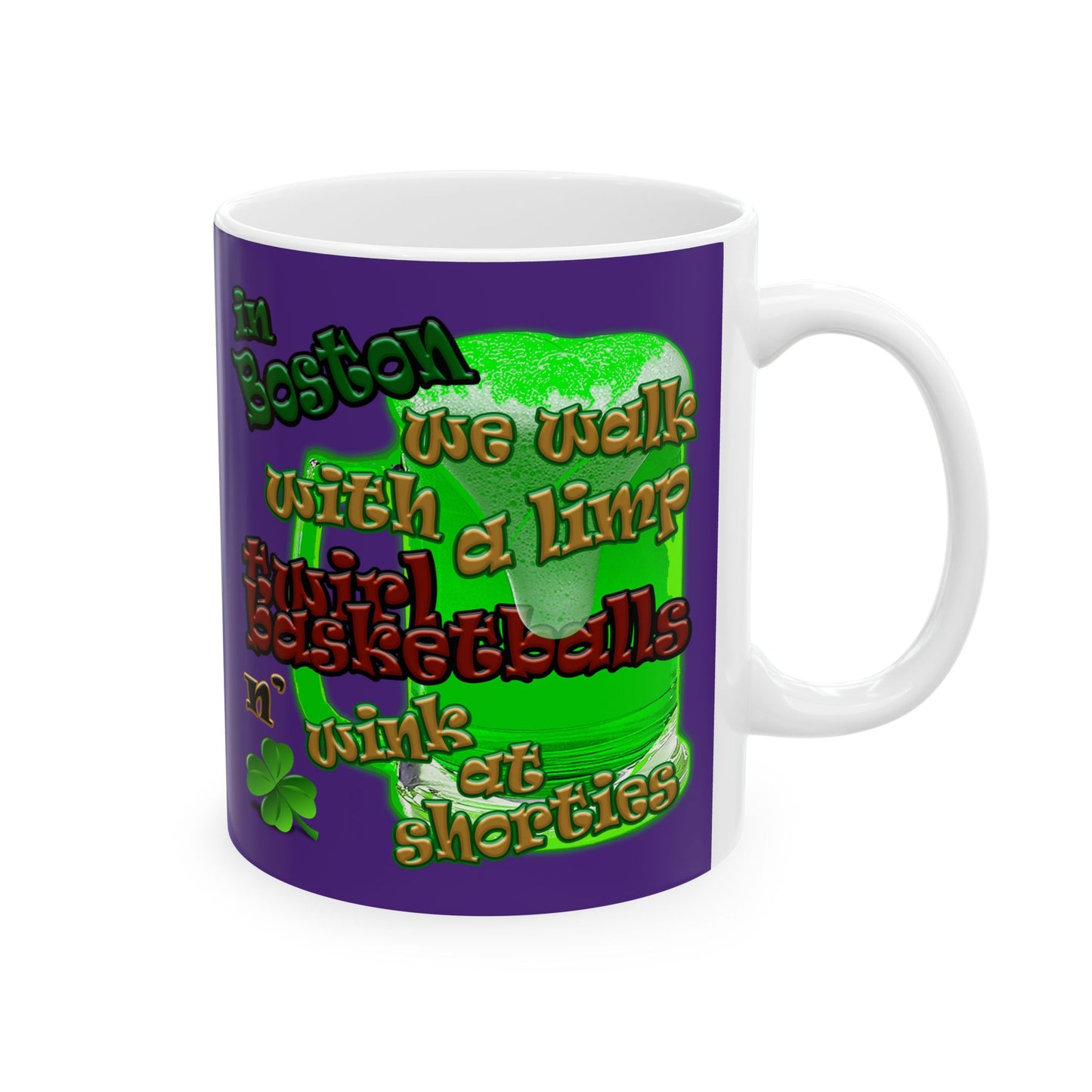 celtics logo - White Mug (purple)