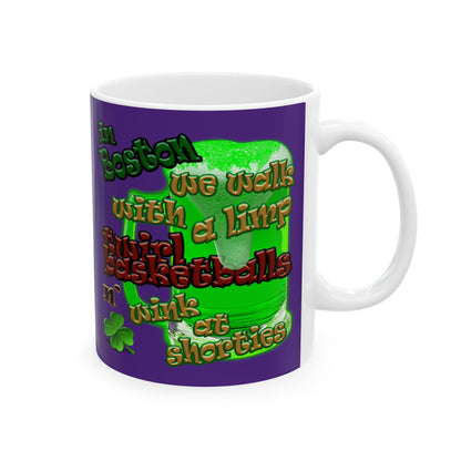 celtics logo - White Mug (purple)