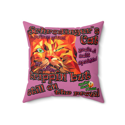 schrodinger's cat - Faux Suede Square Pillow - (light pink)
