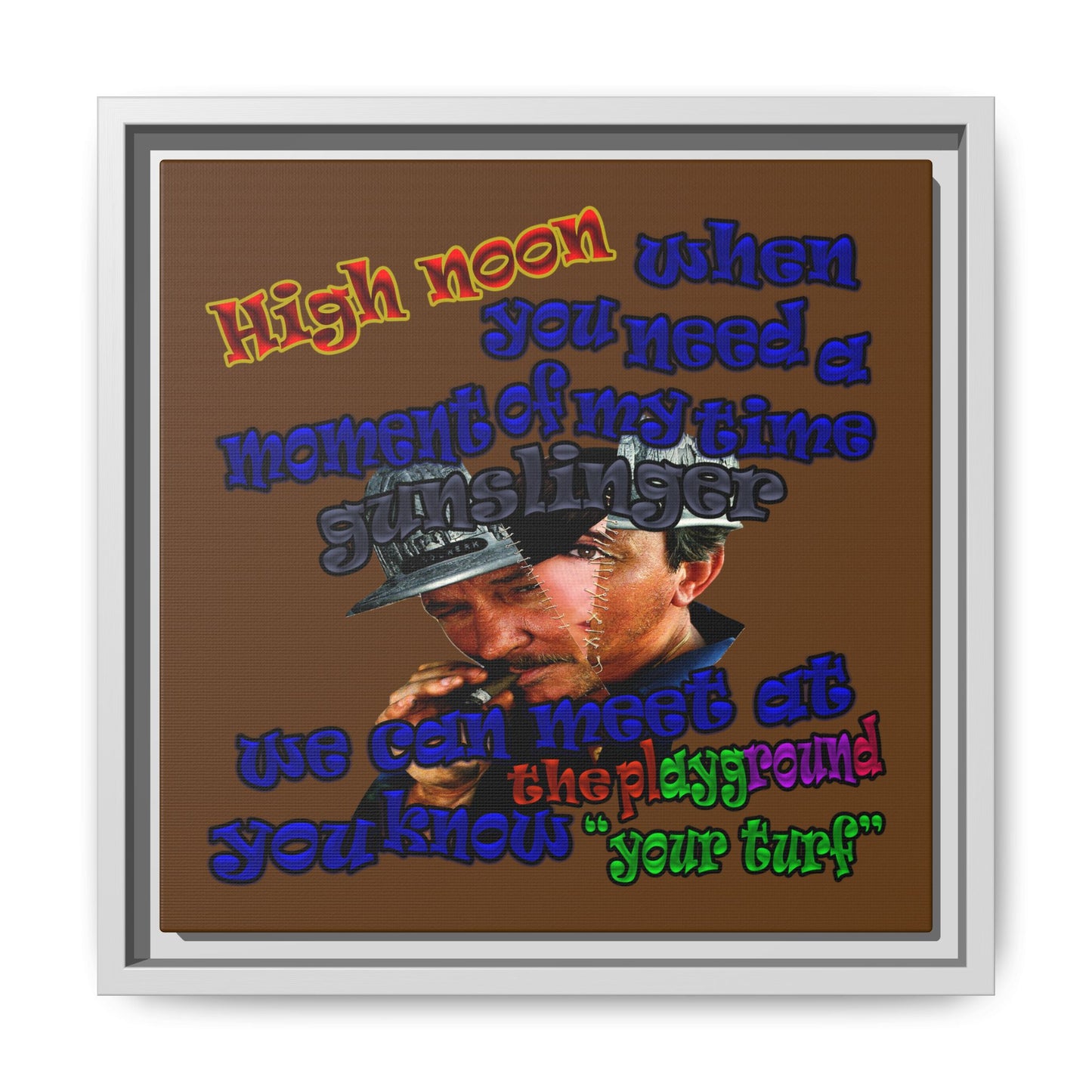 high noon - framed canvas art (brown)