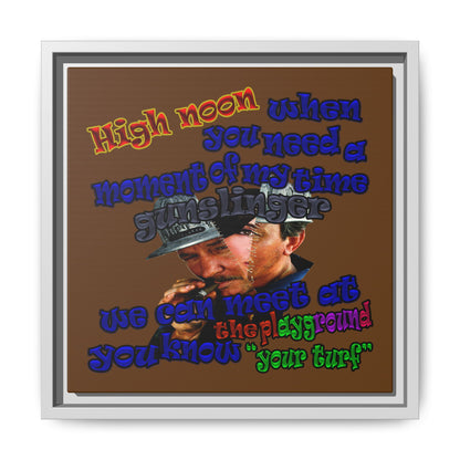 high noon - framed canvas art (brown)