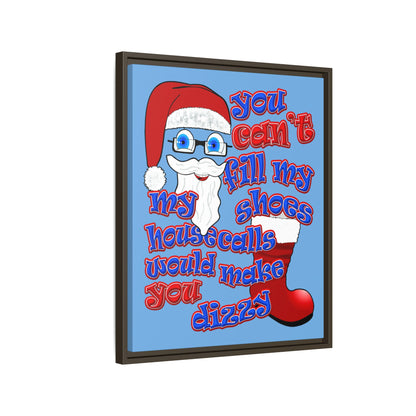 santa's shoes - framed canvas art (light blue)