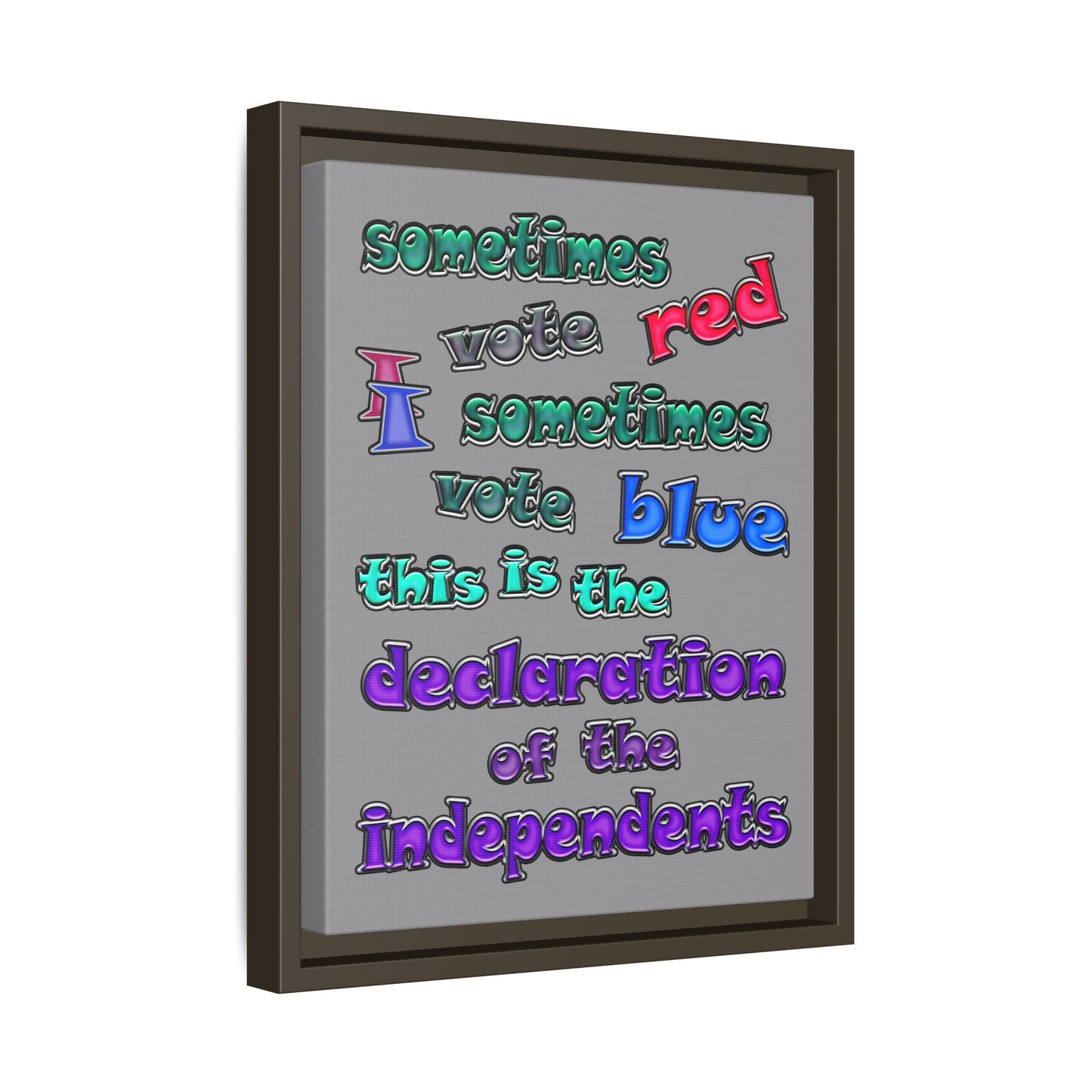 declaration of the independents - framed canvas art (grey)