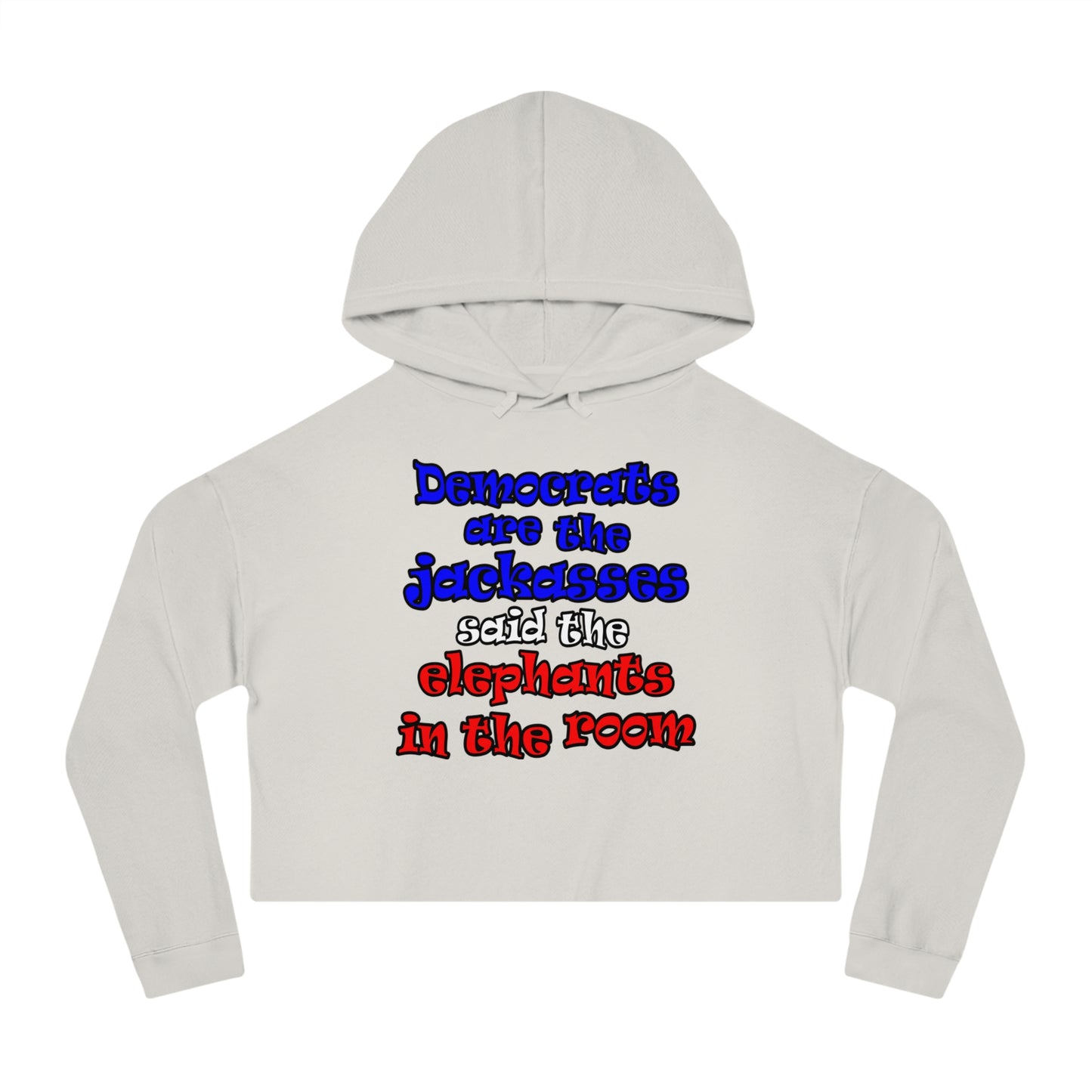 donkeys and elephants - Women’s Cropped Hooded Sweatshirt
