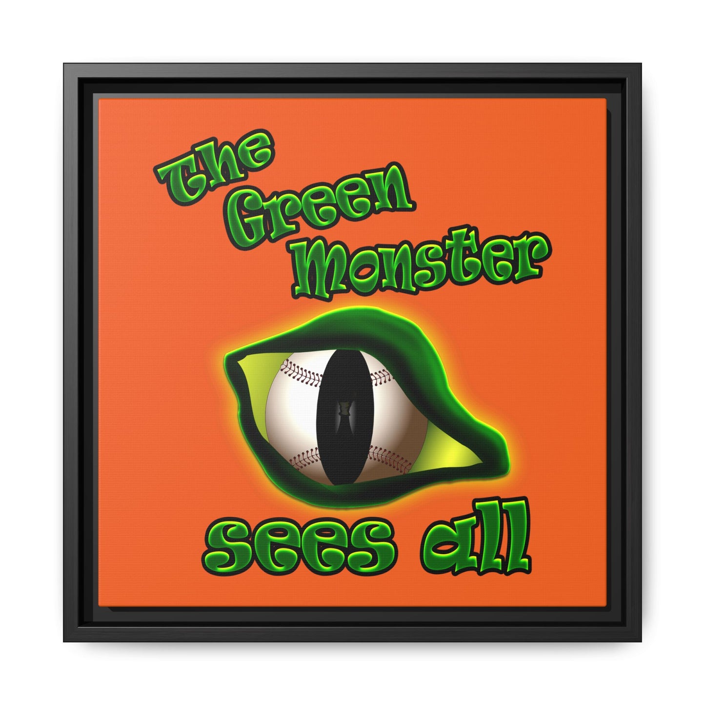 green monster - framed canvas art (orange)