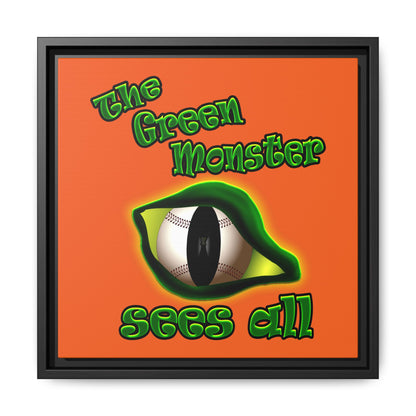 green monster - framed canvas art (orange)