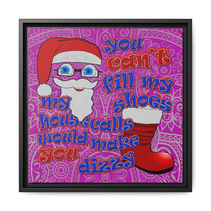 santa's shoes - framed canvas art (pink swirl)