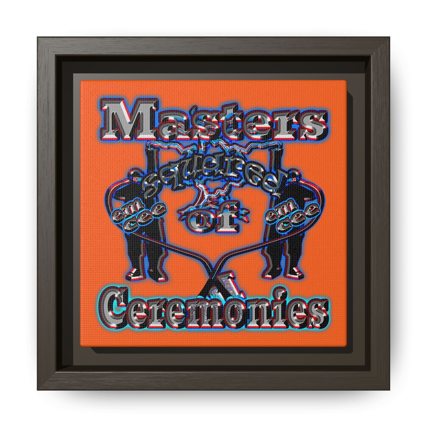 em cee squared - framed canvas art (orange)
