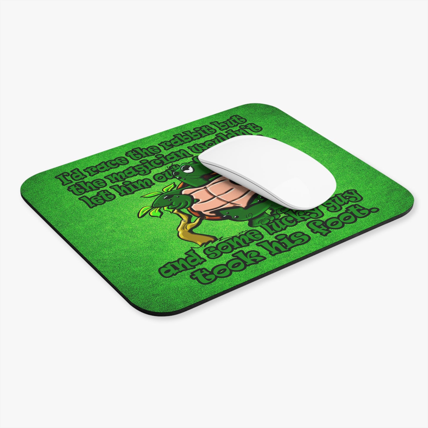 turtle race - Mouse Pad (Rectangle) (green turf)