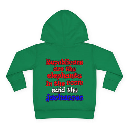 donkeys and elephants - Toddler Pullover Fleece Hoodie
