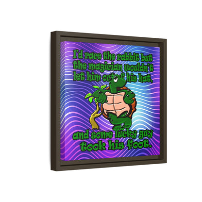 turtle race - framed canvas art (purple wave)