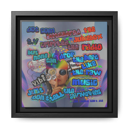 drop the beat - framed canvas art (grey-pink wave)