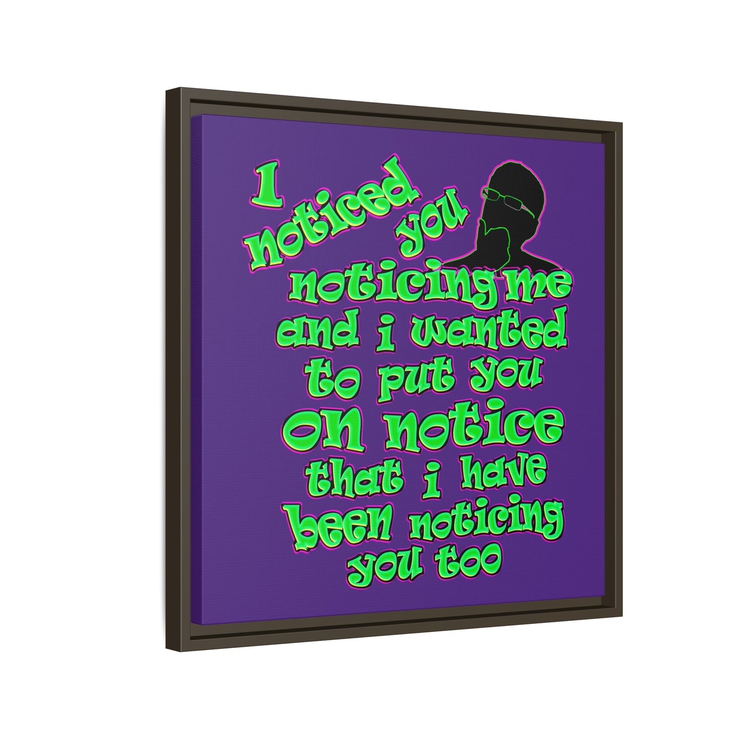noticed you noticing - framed canvas art (purple)