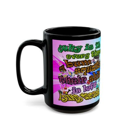 the bum's shit - Black Mug (light blue-pink wave)