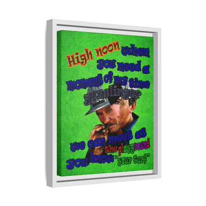 high noon - framed canvas art (green turf)