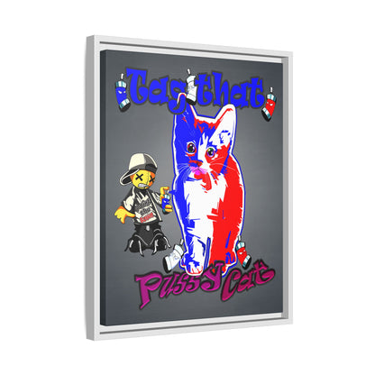 tag that - framed canvas art (grey-light grey)