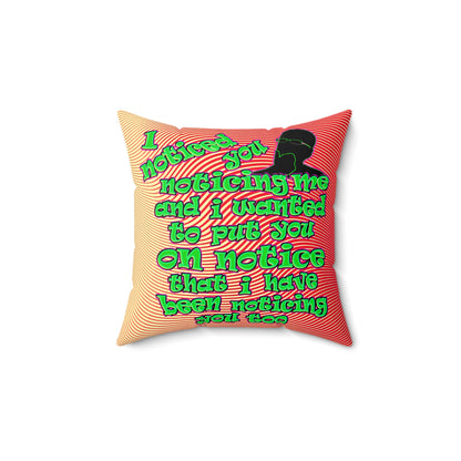 noticed you noticing - Faux Suede Square Pillow - (yellow-orange wave)
