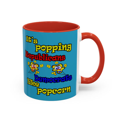 popping like popcorn - Accent Mug (turquoise)
