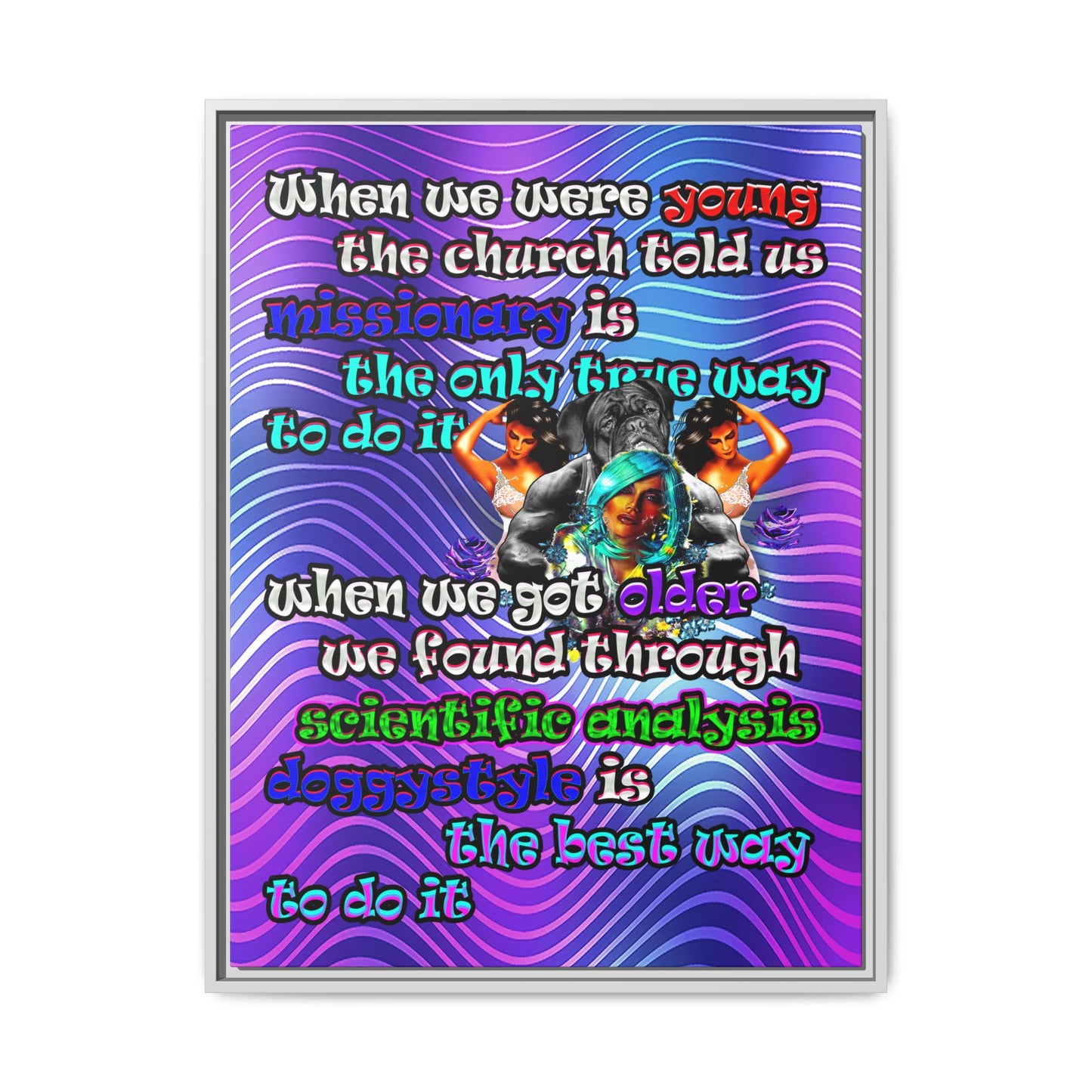 doggystyle - framed canvas art (purple wave)