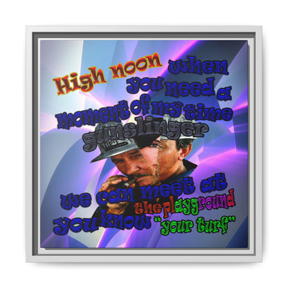 high noon - framed canvas art (grey-pink wave)