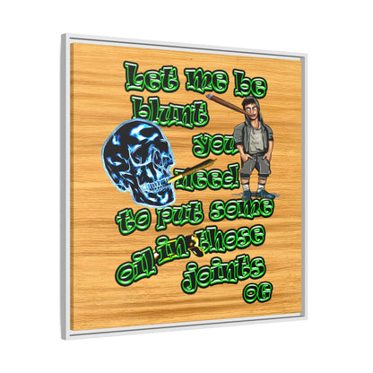 og - framed canvas art (butterscotch wood finish)
