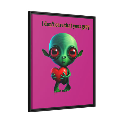 I don't care that your grey - framed canvas art (pink)
