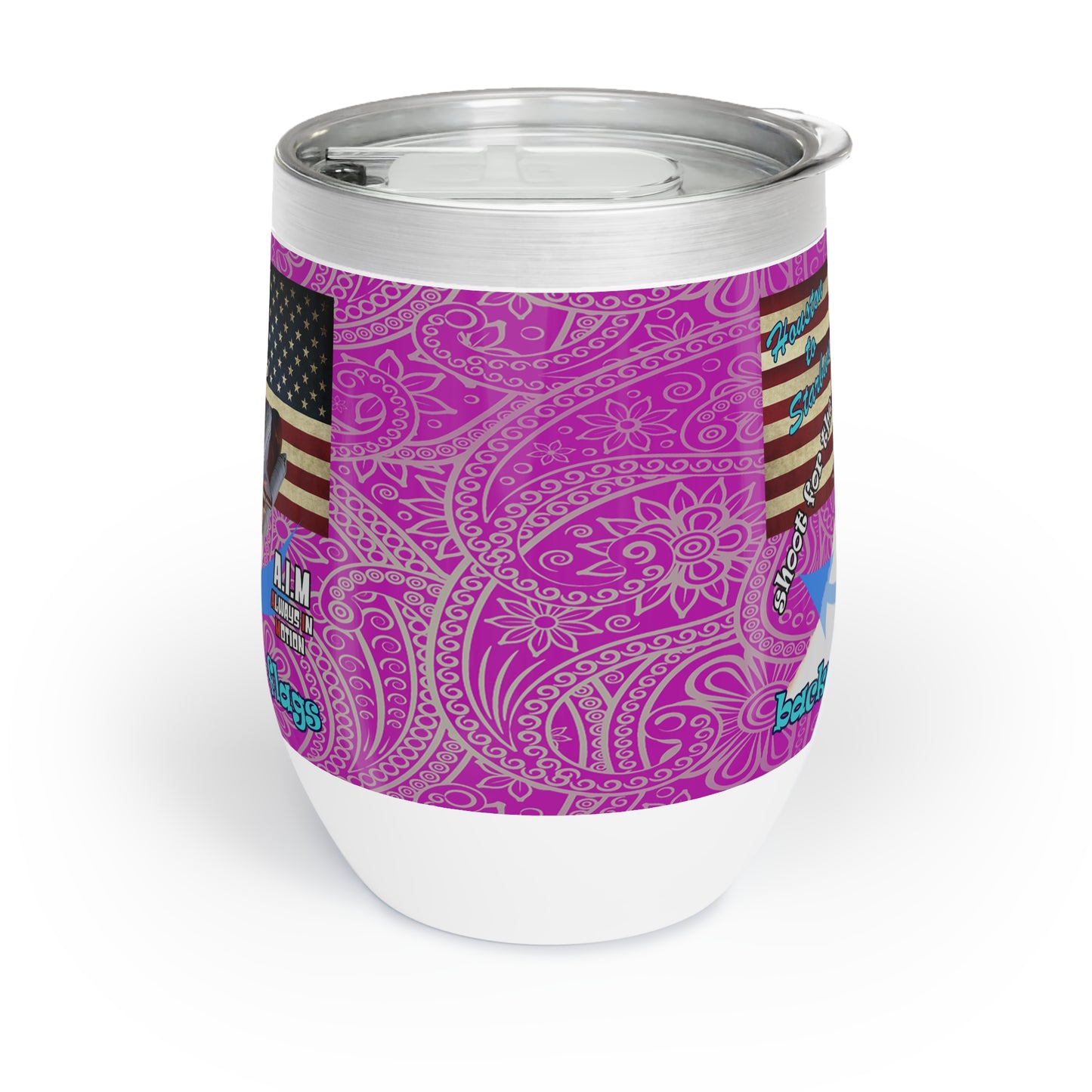 shoot for the stars - Chill Wine Tumbler (pink swirl)