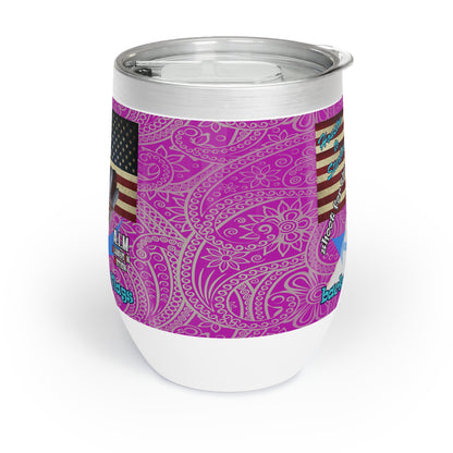 shoot for the stars - Chill Wine Tumbler (pink swirl)