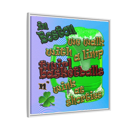 celtics logo - framed canvas art (light blue-purple wave)