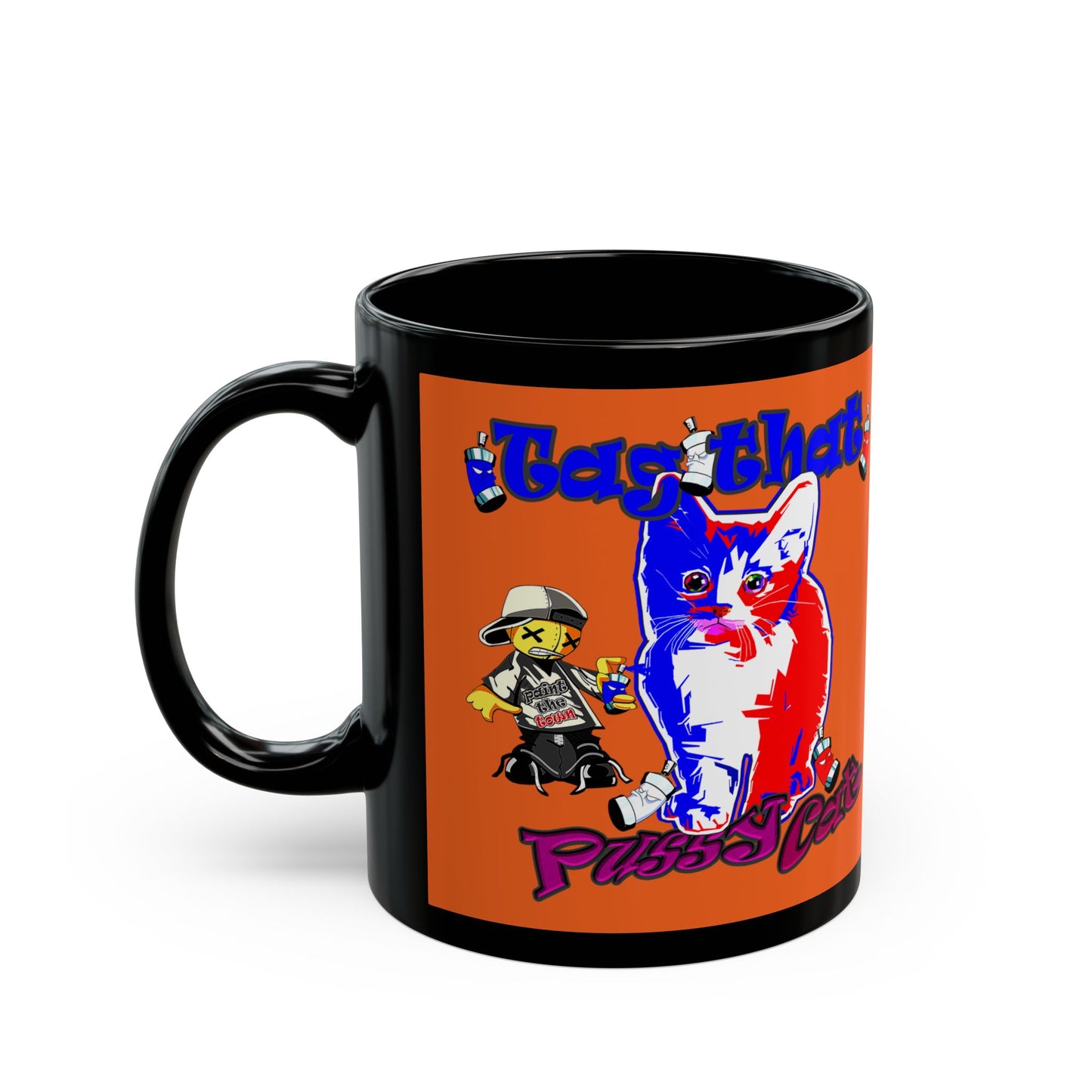 tag that - Black Mug (orange)