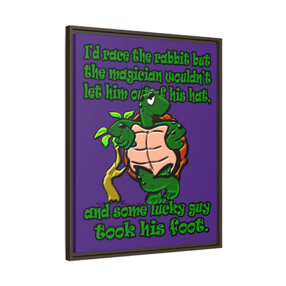 turtle race - framed canvas art (purple)