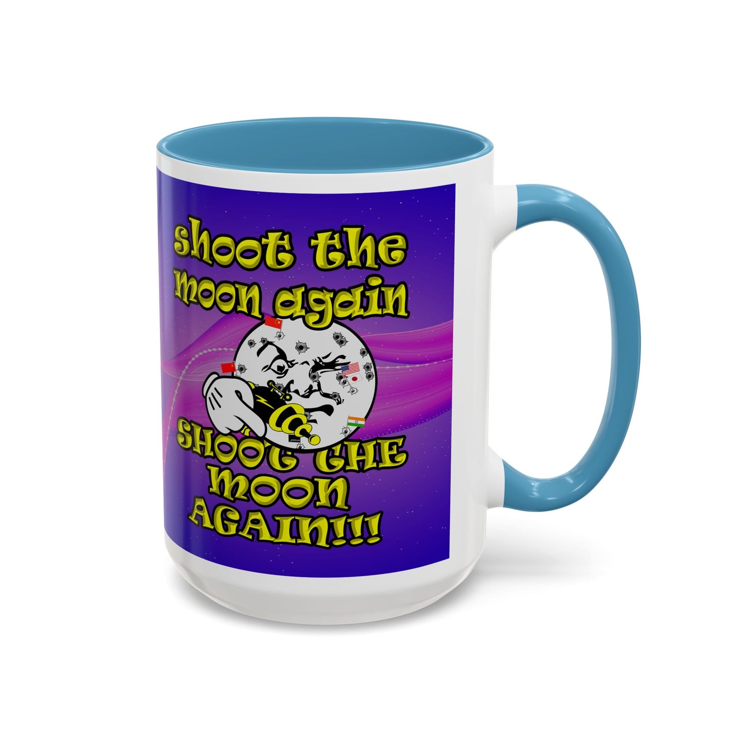 shoot the moon again - Accent Mug (purple-pink wave)