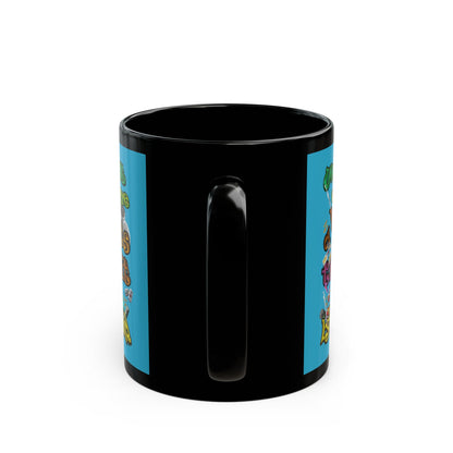 the bum's shit - Black Mug (turquoise)