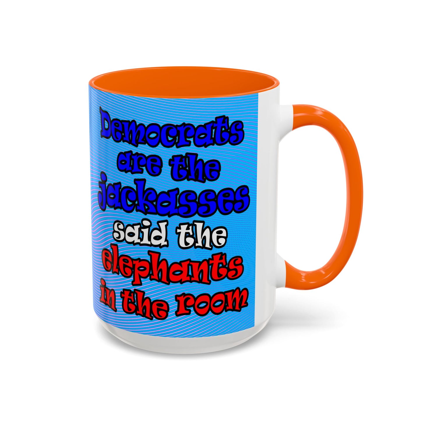 donkeys and elephants - Accent Mug (light blue-purple wave)