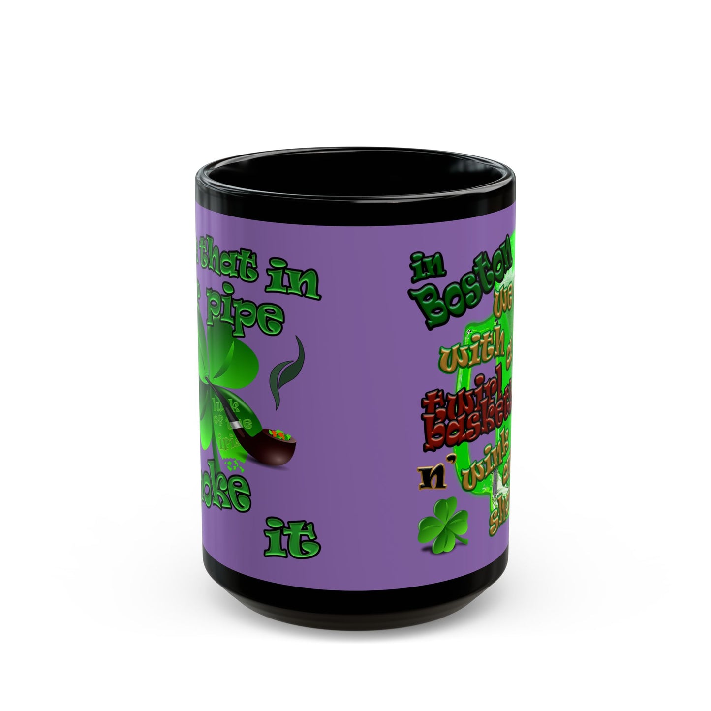 celtics logo - Black Mug (light purple)