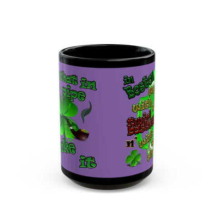 celtics logo - Black Mug (light purple)