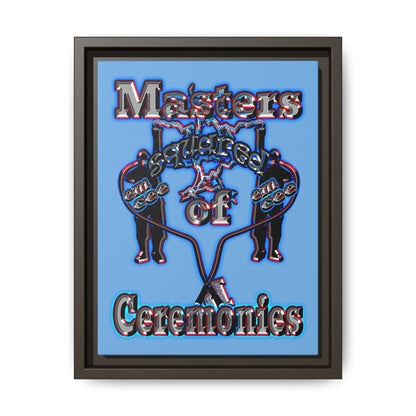 em cee squared - framed canvas art (light blue)