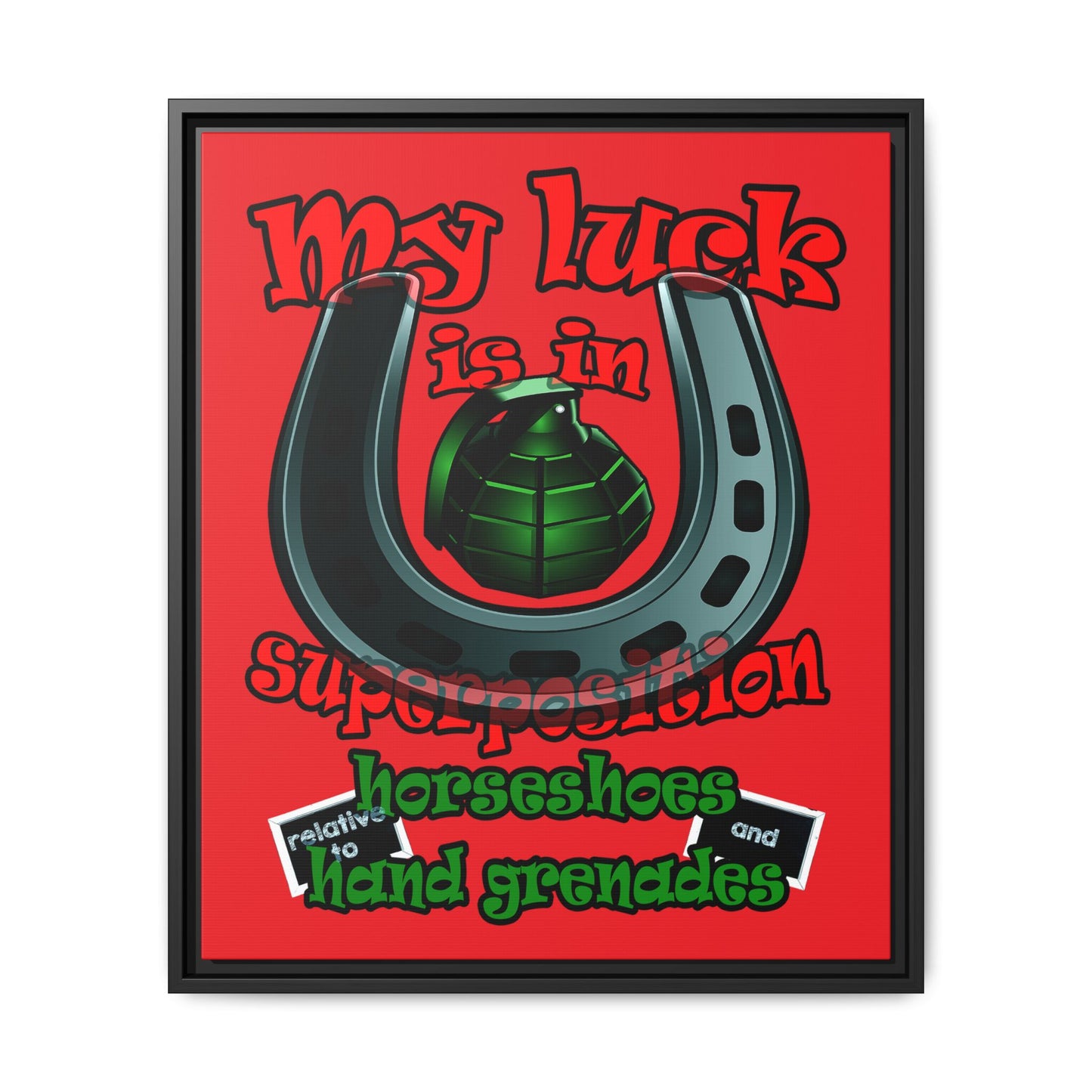 my luck - framed canvas art (red)