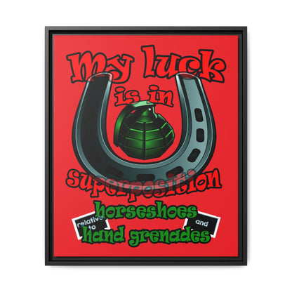 my luck - framed canvas art (red)