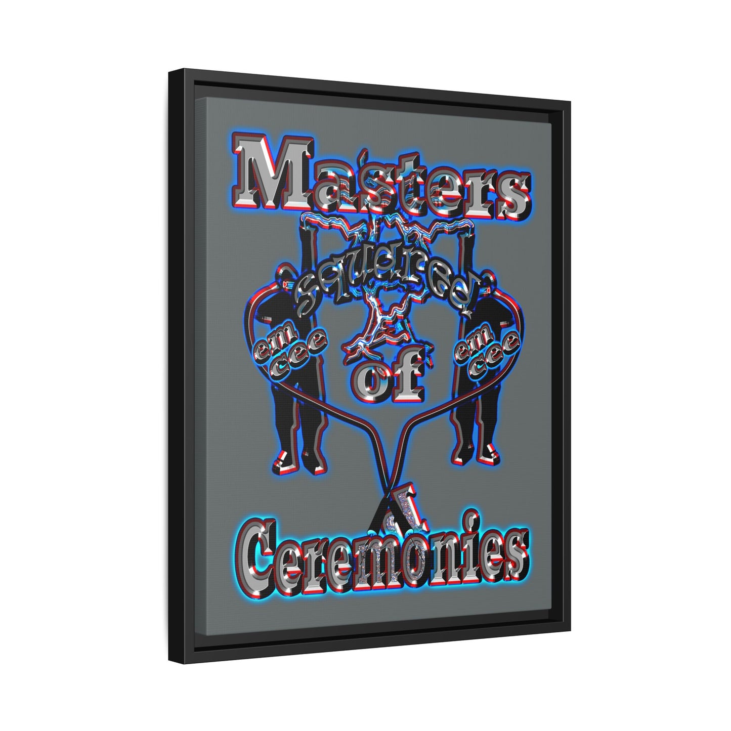 em cee squared - framed canvas art (dark grey)