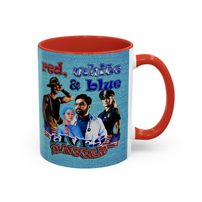 rw&b lives matter - Accent Mug (faded blue)