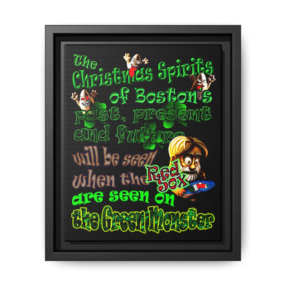 christmas spirits of boston - framed canvas art (black)