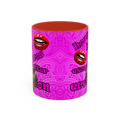 hoes b4 bros - Accent Mug (pink swirl)